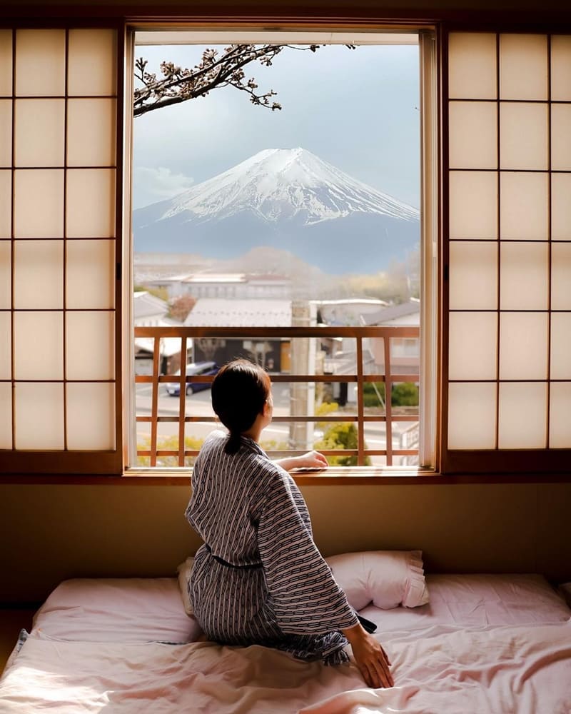 富士山「大石公園」河口湖四季不同風景、榻榻米初體驗、美景一覽無遺！