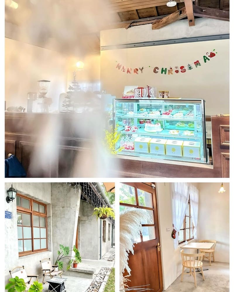 「晴。晨甜點咖啡」高雄前鎮｜在台塑王氏公園打造韓系簡約風咖啡廳。聖誕老杯杯，絕美甜點體驗，暖心回味！