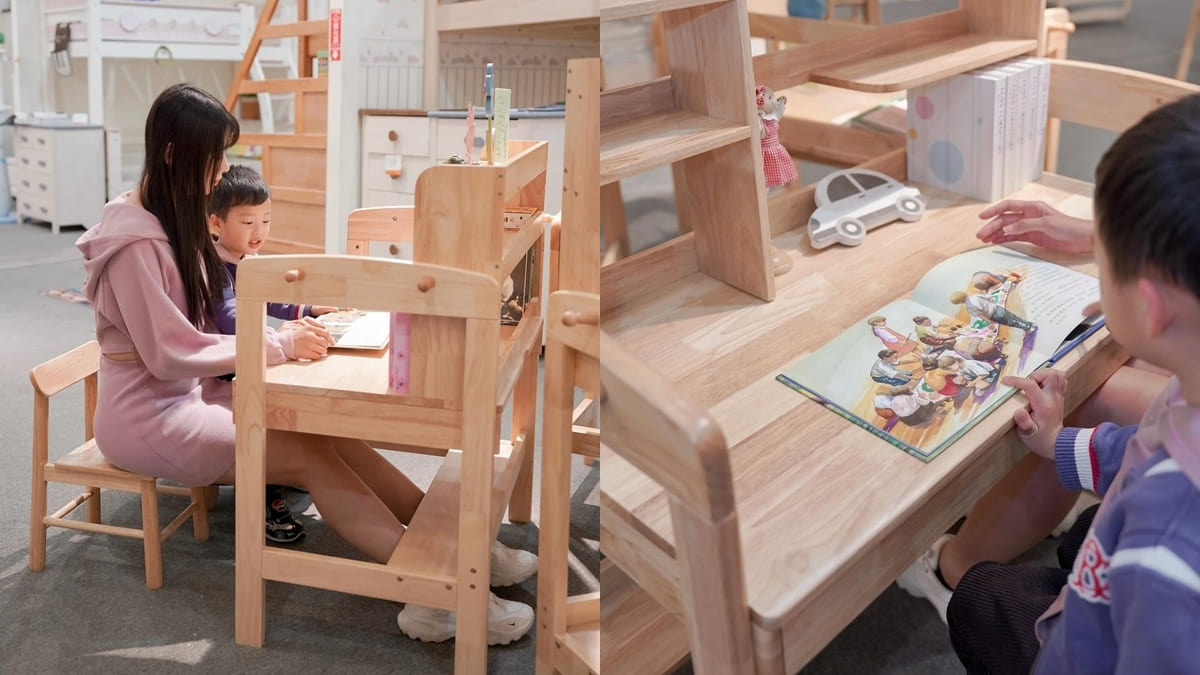「兒童家具」兒童實木調整書桌｜耐用舒適座椅、培養學習、理想學習樞紐！