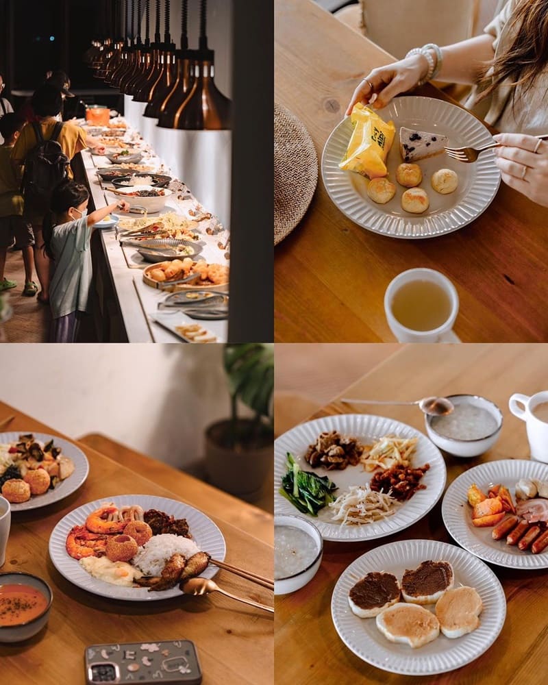 晚餐時間分兩階段,餐廳位於二樓的自助吧提供多元美食選擇,滿足各種口味需求。對於追求更深度體驗的旅客 可參加夜間生態導覽。此外,與朋友在帳篷外品味白葡萄酒,聆聽蟲鳴鳥叫,是夜晚的另一種奢華。