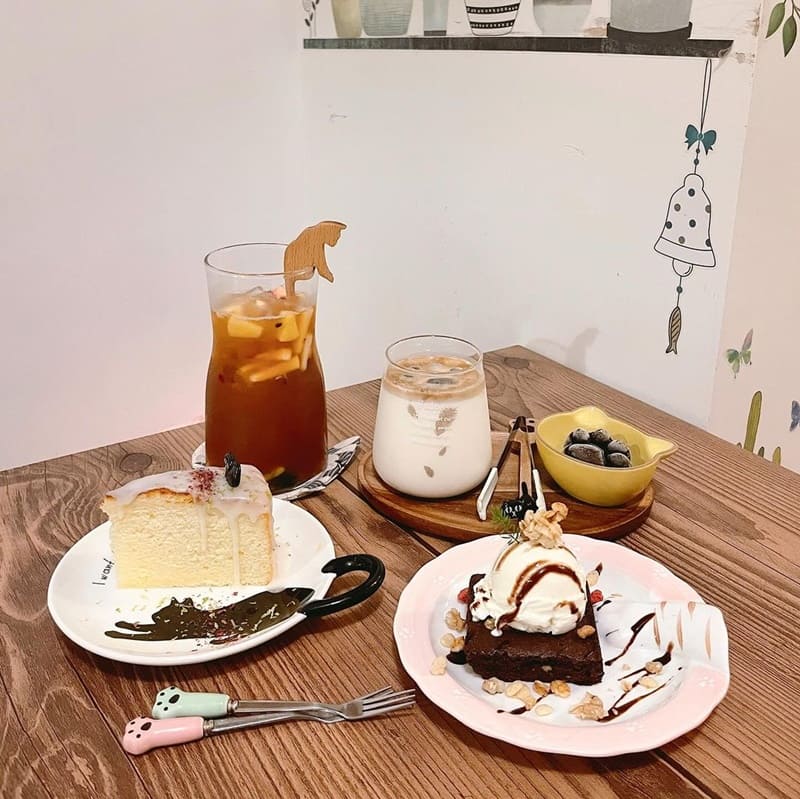 「貓咖飛」宜蘭貓咪咖啡館|獨特貓咪體驗,愜意氛圍搭配美味點心,貓爪冰磚拿鐵,好吃又好喝!