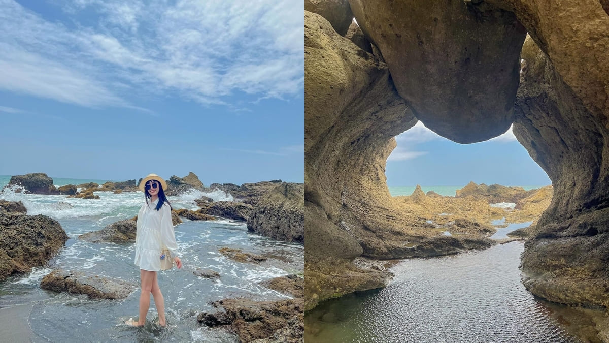 「金樽漁港 貓洞」台灣東部秘境！踏浪尋貓、觀賞洞穴奇景、超療癒海景放鬆享受！