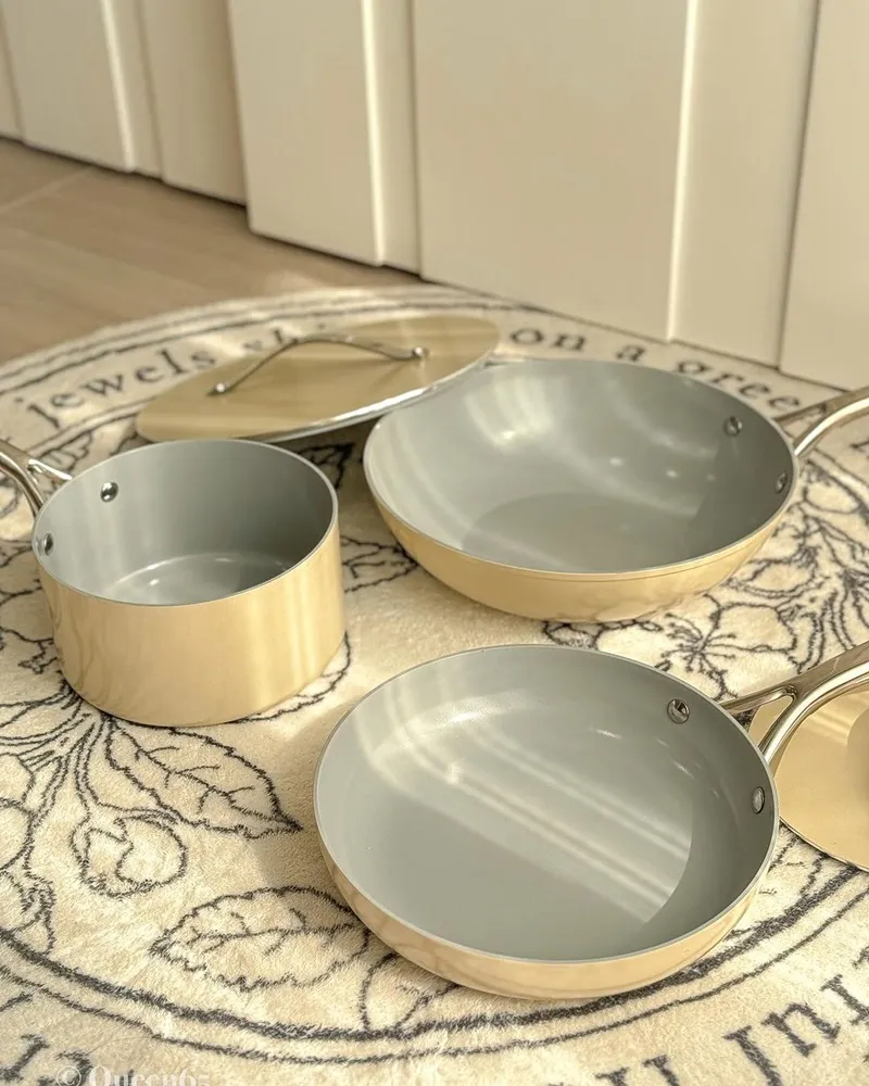 「義大利CUOCO」多功能歐風五件組！天鵝IH陶瓷不沾鍋具組、品質實用、原創設計！