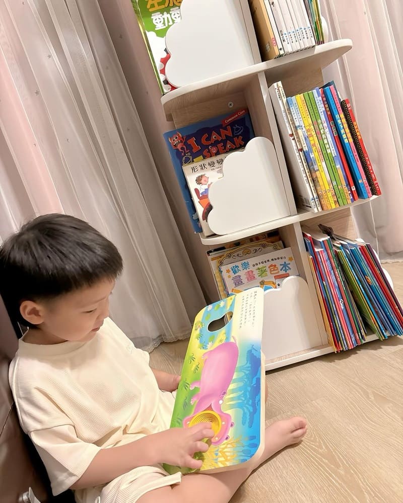 「MyTolek童樂可」台灣品牌兒童傢俱、轉圈圈收納書櫃、專為學童打造穩固大容量旋轉書架！