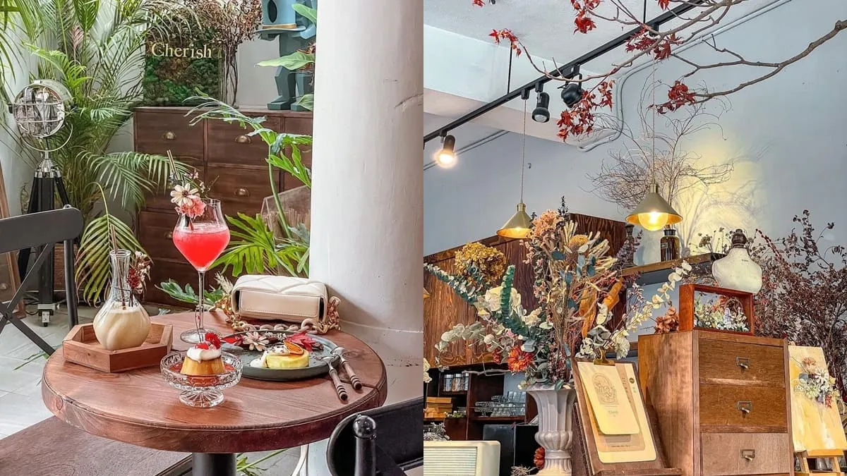 「成奕花室CHERISH」台南花室咖啡廳！精緻乳酪與昭和布丁、鮮奶茶與氣泡特調、滿溢品味與浪漫！