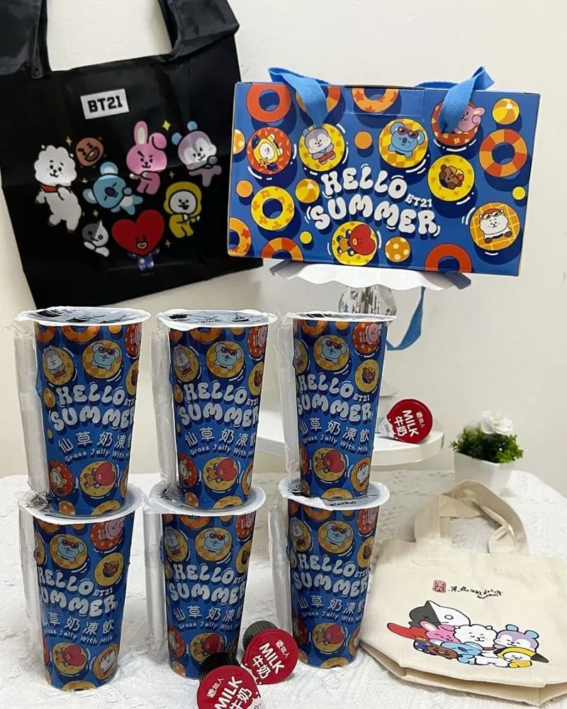 BT21聯名仙草奶凍飲