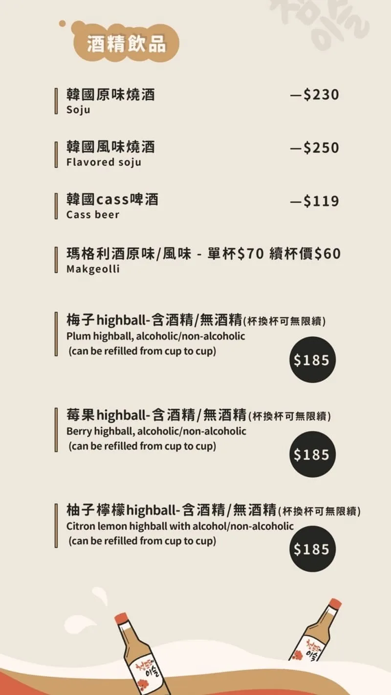 GOGI GOGI 韓式燒肉菜單