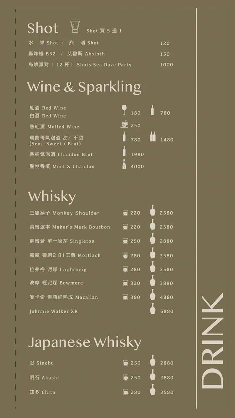 Sea Daze Liuqiu 菜單