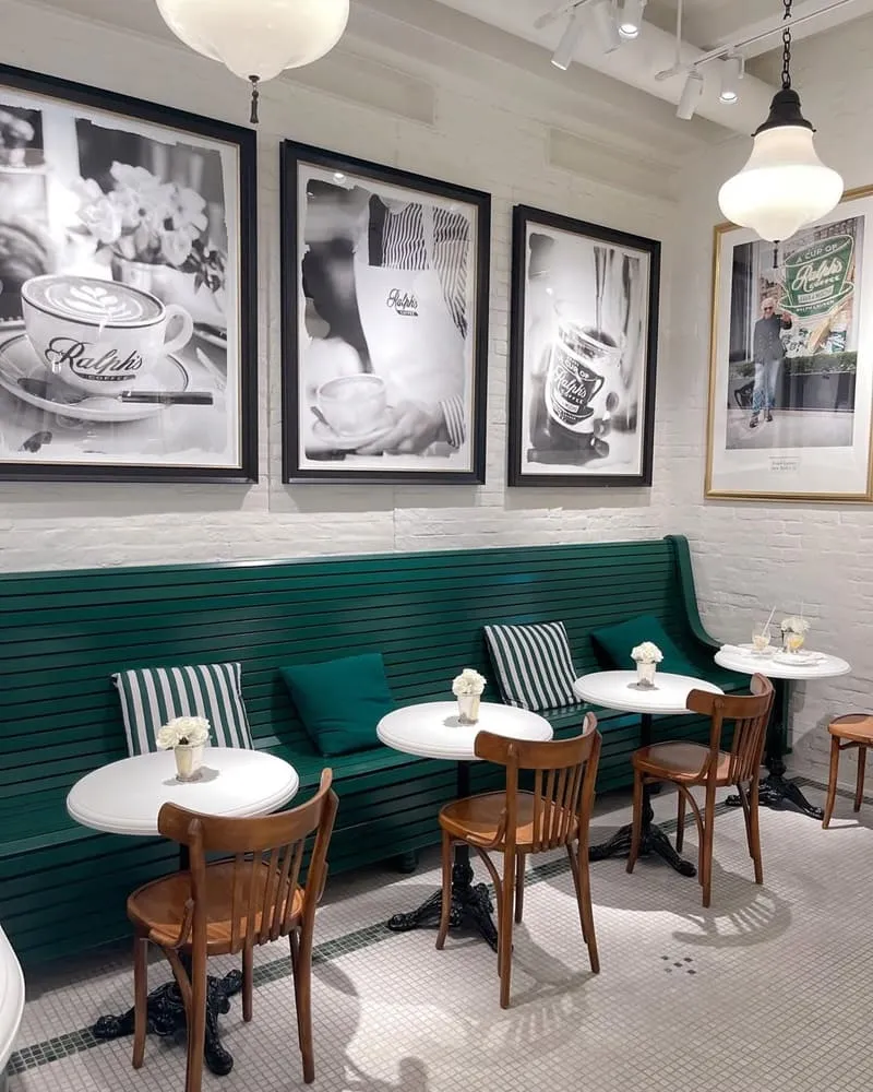 ralphs coffee 日本心齋橋店店內空間與美式裝潢風格