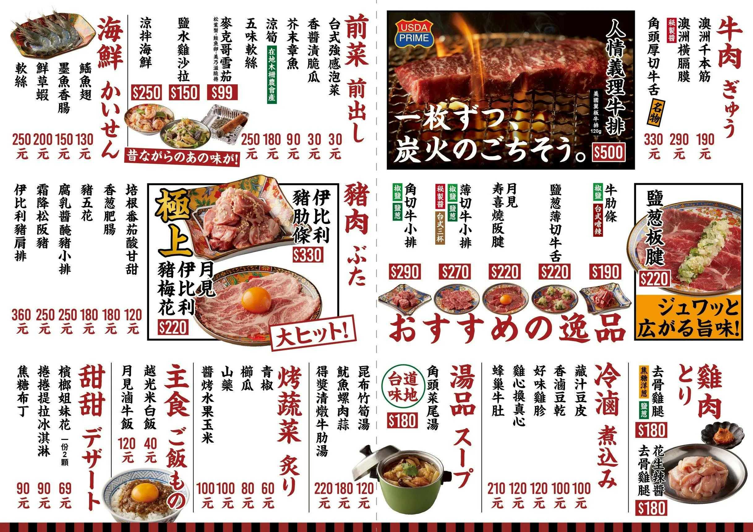 角頭燒肉酒場 菜單